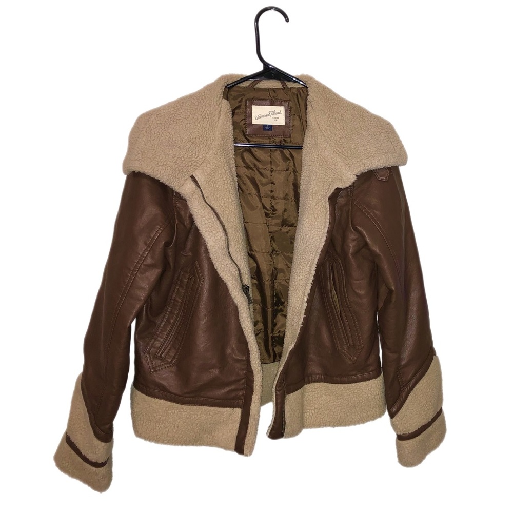Universal Thread Faux Leather and Fleece Jacket